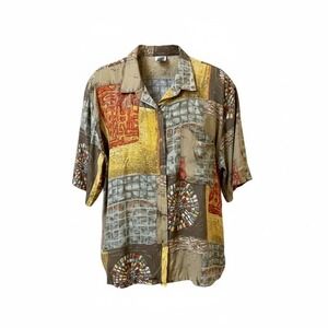 Womens Plus Preferred Top Plus Size 22 42 Button‎ Front Short Sleeve NWT